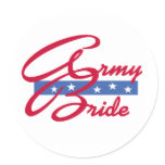 Army Bride Classic Round Sticker