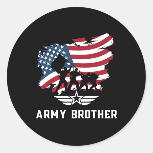 Army Brother Classic Round Sticker