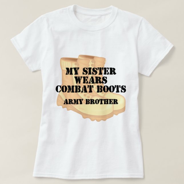 Army Brother Sister Desert Combats Boots T-Shirt (Design Front)