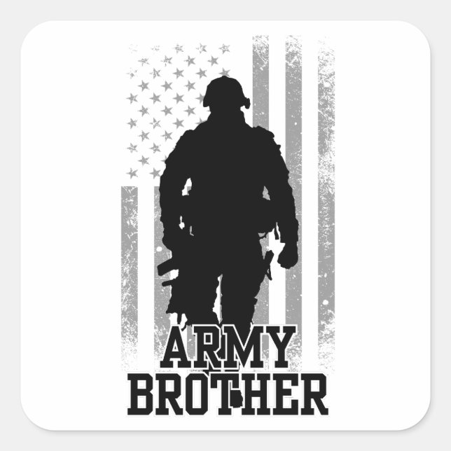 Army Brother Square Sticker (Front)
