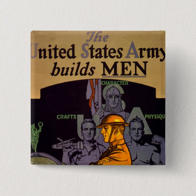 Army Builds MEN Pinback Button (Front)