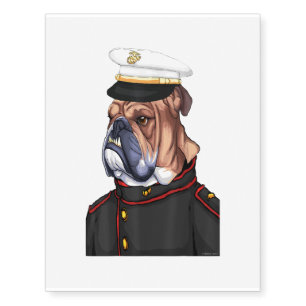 Army Bulldog Military Armed Ces Devil Dog Temporary Tattoos