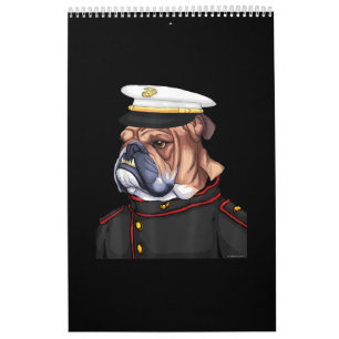 Army Bulldog Military Armed Dog Dad Mom Gift Calendar