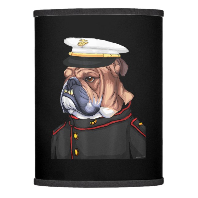 Army Bulldog Military Armed Dog Dad Mom Gift Lamp Shade (Front)