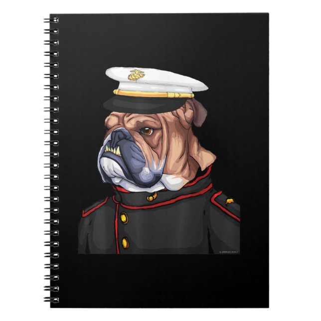 Army Bulldog Military Armed Dog Dad Mom Gift Notebook (Front)