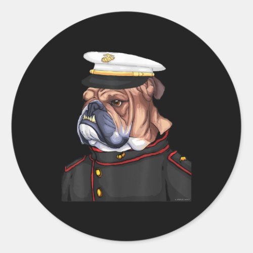 Army Bulldog Military Armed Forces Devil Dog Classic Round Sticker