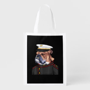 Army Bulldog Military Armed Forces Devil Dog Grocery Bag