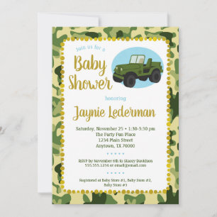 Army Camo Baby Shower Invitation