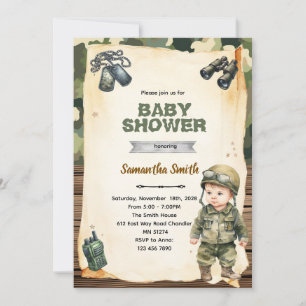 Army Camo Baby Shower Invitation
