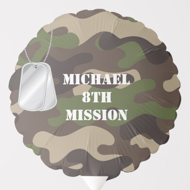 Army Camo Birthday Party Balloon (Front)