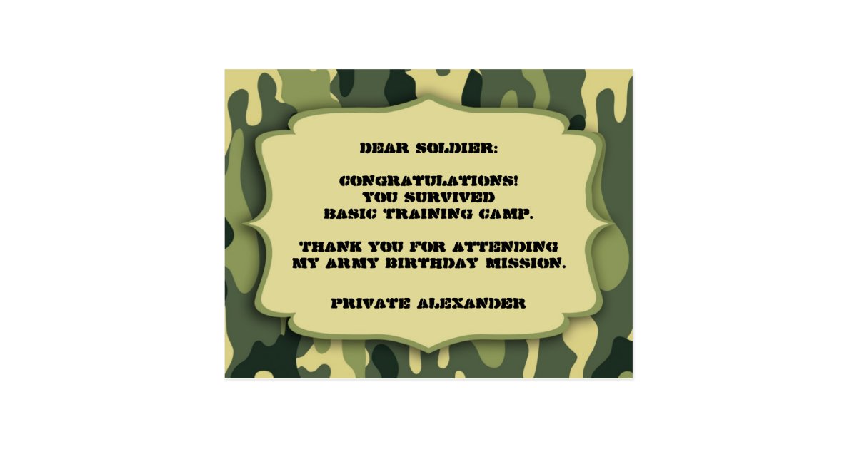 Army Thank You Cards Craft Army Thank You Cards Craft