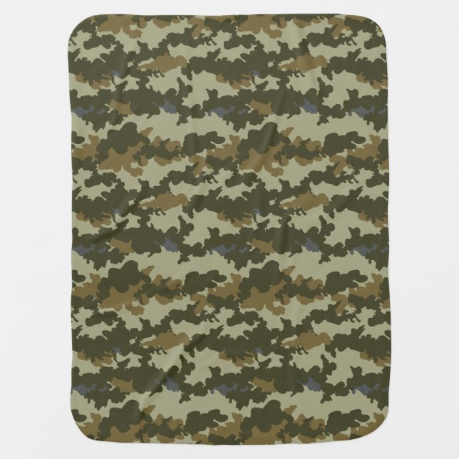 Army Camo Personalized Baby Blanket (Front)