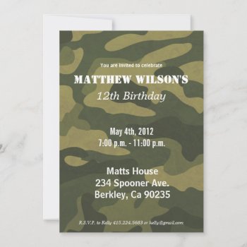 Army Camoflauge Invitation by Kreatr at Zazzle