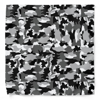 Army camouflage black and white pattern bandana