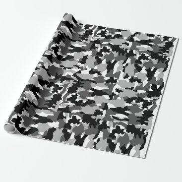 Army camouflage black and white pattern wrapping paper Army camouflage black and white pattern wrapping paper