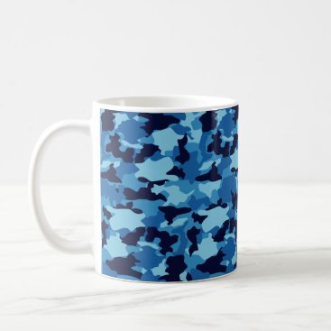 Army camouflage Blue pattern Coffee Mug Army camouflage Blue pattern Coffee Mug