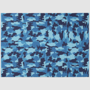 Army camouflage Blue pattern Tissue Paper