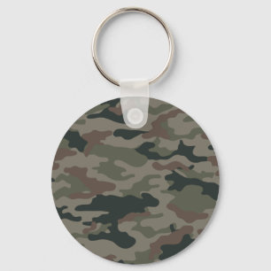 Army Camouflage in Green and Brown Military Keychain
