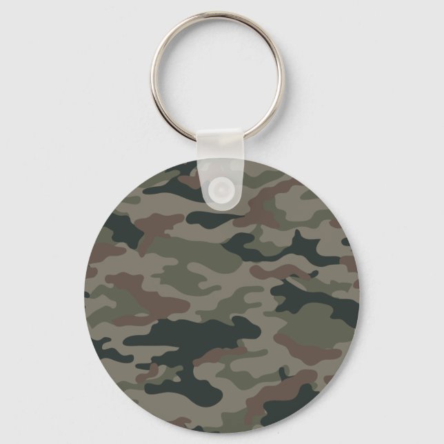 Army Camouflage in Green and Brown Military Keychain (Front)