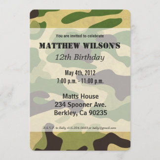 Army Camouflage Invitation