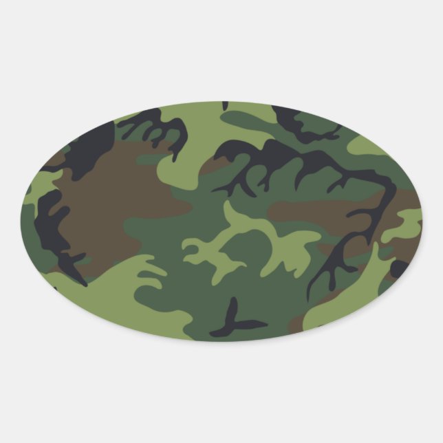 Army camouflage oval sticker (Front)