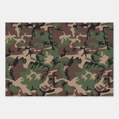 Army Camouflage Pattern Wrapping Paper Sheets | Zazzle