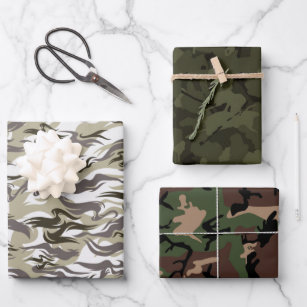 Army Camouflage Pattern Wrapping Paper Sheets