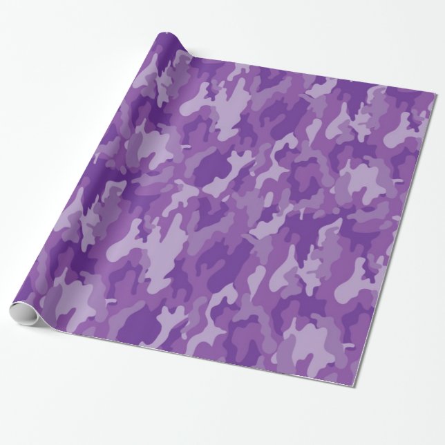 Army Camouflage (Purple Color) Wrapping Paper (Unrolled)