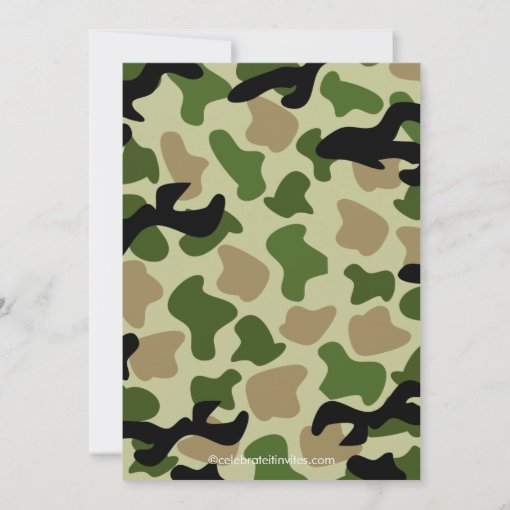 Army Camouflage Soldier Kids Birthday Party Invitation Zazzle