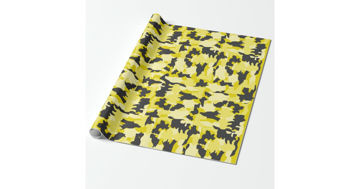 Army Camouflage Yellow Pattern Wrapping Paper