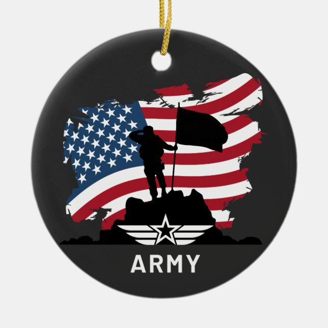 Army Ceramic Ornament (Front)