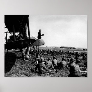 Army Chaplain Delivering Sermon From Plane Poster