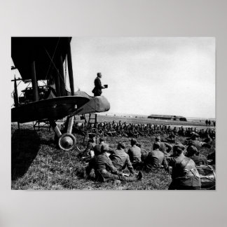 Army Chaplain Delivering Sermon From Plane Poster