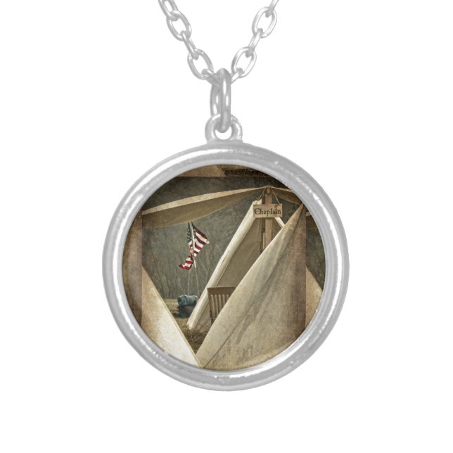 Army Chaplain Silver Plated Necklace (Front)