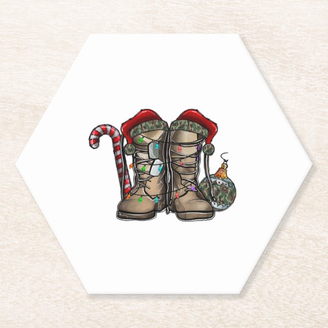 Army Christmas Paper Coaster (Front)