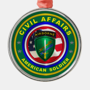 Army Civil Affairs Veteran Christmas Metal Ornament