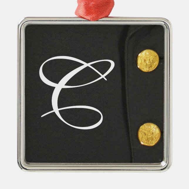 ARMY Class A Uniform Dre Monogram Initial Ornament (Front)