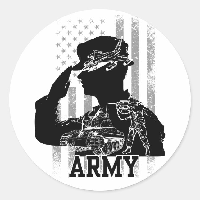 Army Classic Round Sticker (Front)