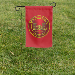 Army Combat Engineer Veteran Garden Flag