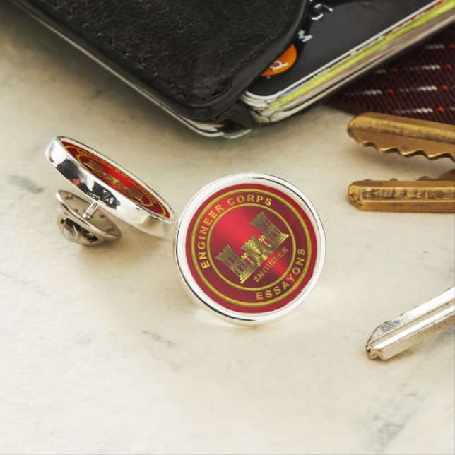 Army Combat Engineer Veteran Lapel Pin (In Situ)