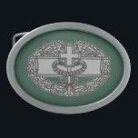 Army Combat Medical Badge Oval Belt Buckle<br><div class="desc">This item is decorated with the Army Combat Medical Badge.</div>