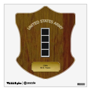 Army CW4 Wall Plaque Decal