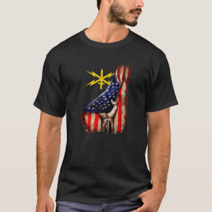 Army Cyber Corps Branch American Flag T-Shirt