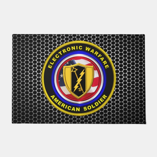 Army Cyber Corps Veteran   Doormat (Front)