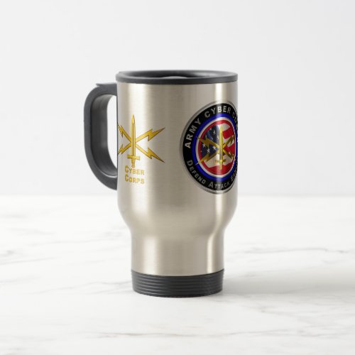 Army Cyber Corps Veteran Travel Mug