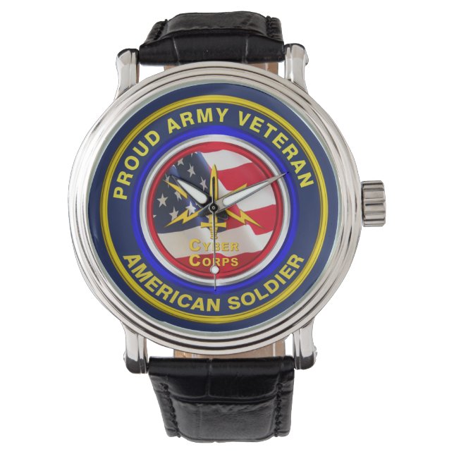 Army Cyber Corps Veteran  Watch (Front)