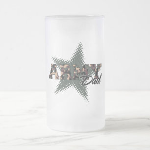 Army Dad Frosted Glass Beer Mug