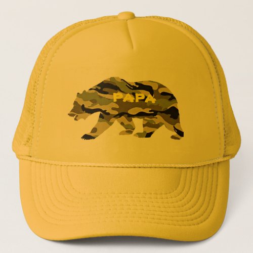 army dad papa bear funny  camo trucker hat