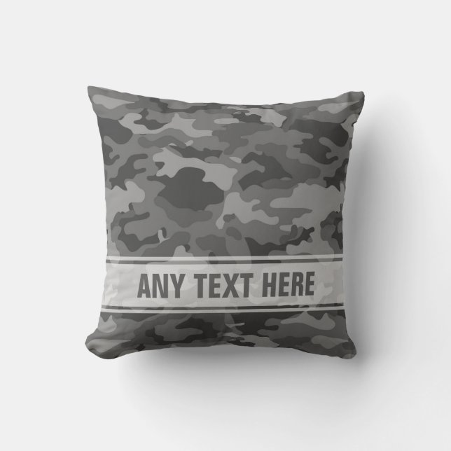 Army Dark Gray Camo Camouflage #3 Pillow (Front)