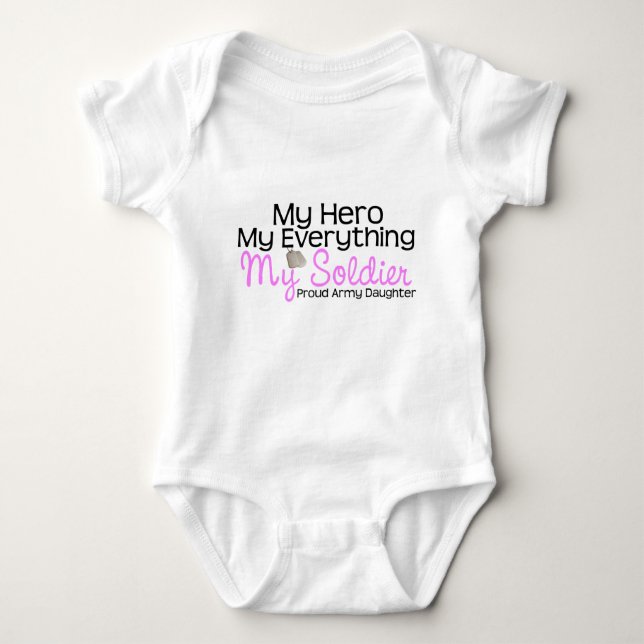 Army Daughter My Hero Baby Bodysuit (Front)